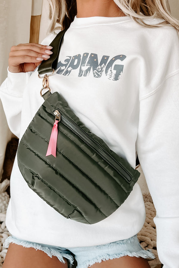 Hold My Stuff Puffer Crossbody Purse (Olive) - NanaMacs