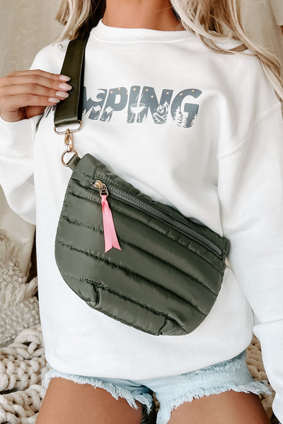 Hold My Stuff Puffer Crossbody Purse (Olive) - NanaMacs