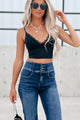 Simple And Sassy Lace Back Padded Bralette (Black) - NanaMacs