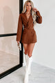 Untapped Potential Cut-Out Blazer Dress (Brown) - NanaMacs