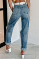 Kason High Rise Distressed Kancan Straight Leg Jeans (Medium) - NanaMacs