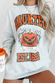 "Haunted" Graphic Crewneck (Ash) - Print On Demand - NanaMacs