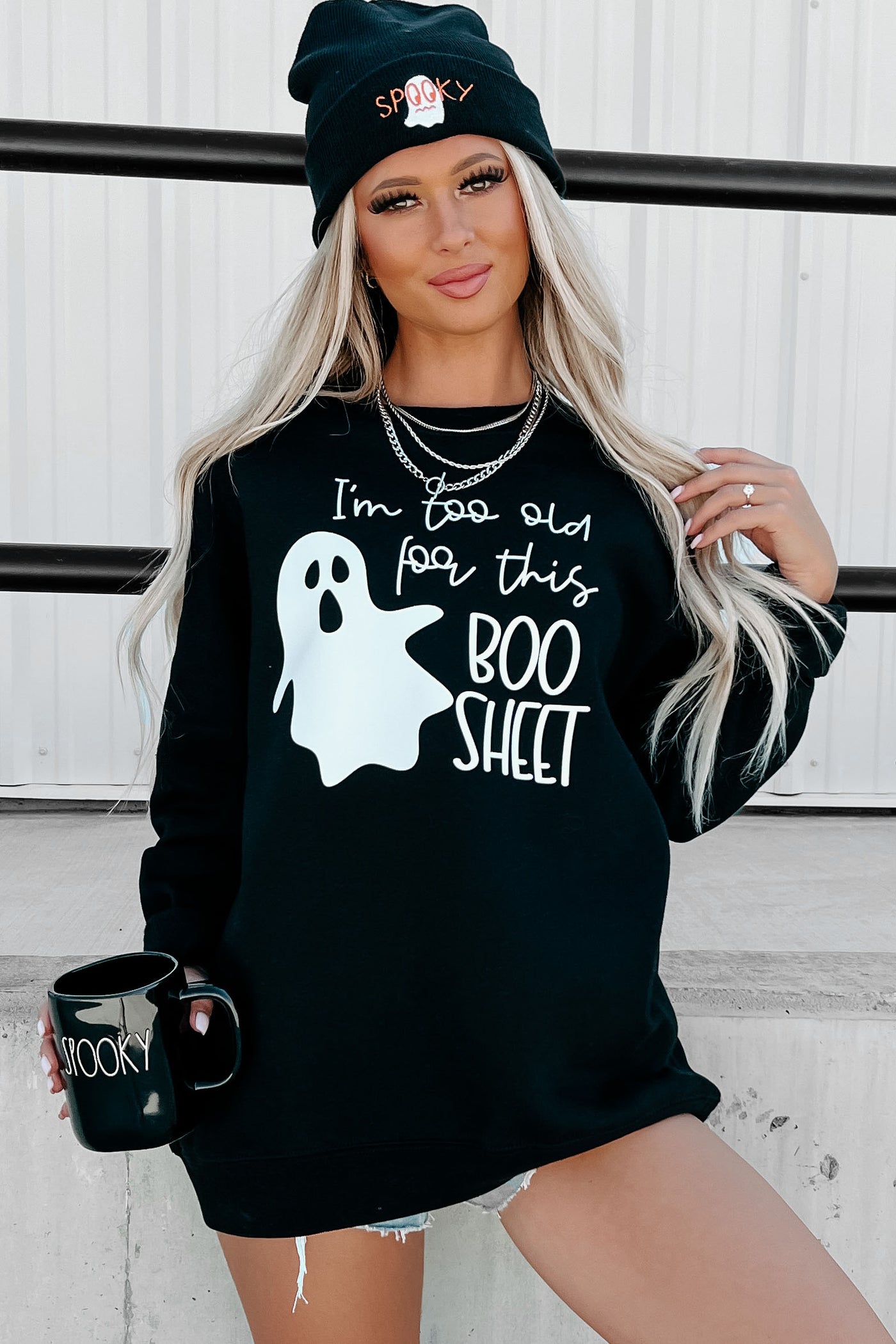 "Too Old For This Boo Sheet" Graphic - Multiple Shirt Options (Black) - Print On Demand - NanaMacs