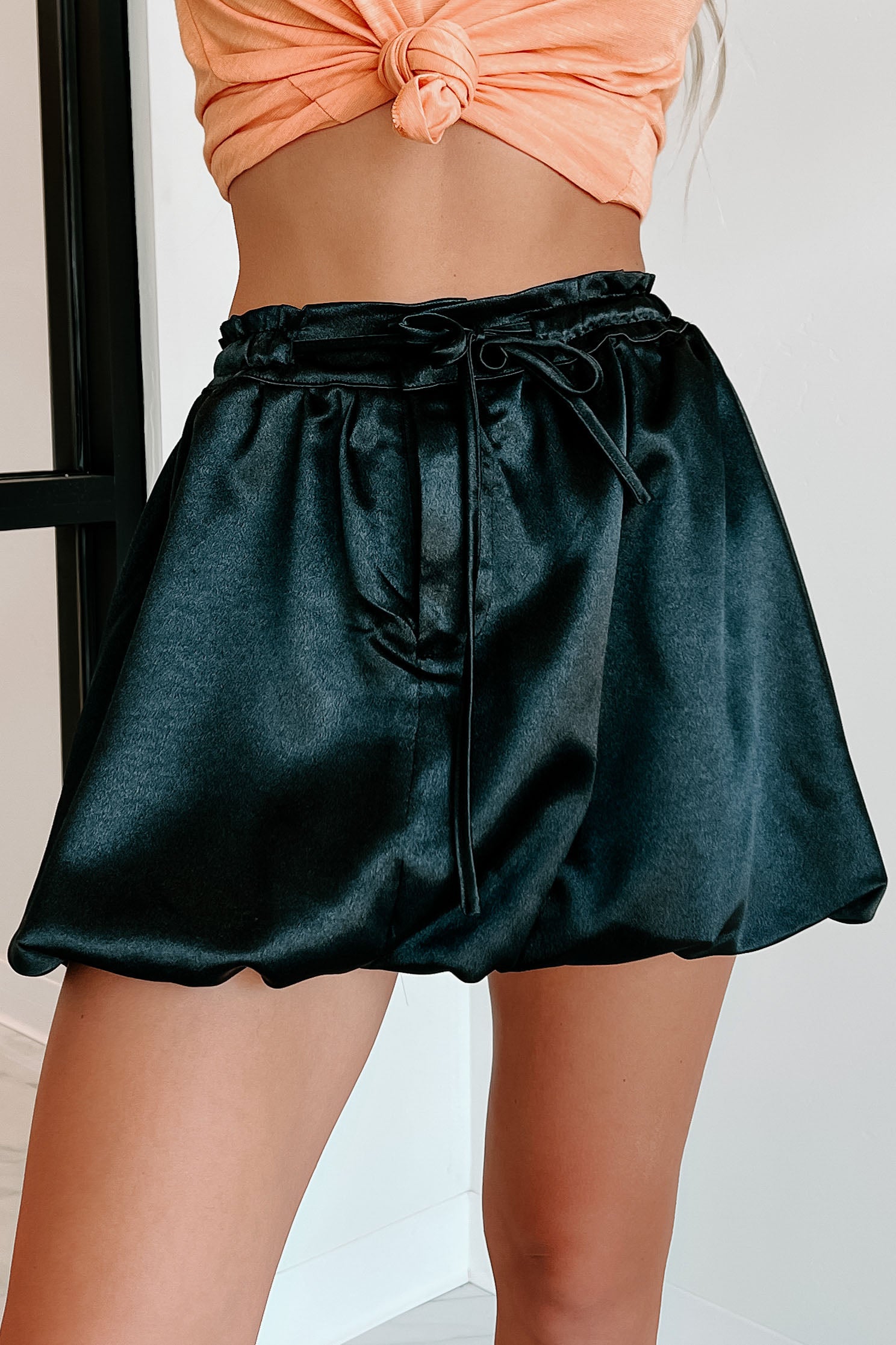 Joyful Greetings Bubble Hem Mini Skirt (Black) - NanaMacs