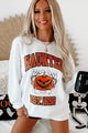 "Haunted" Corded Graphic Crewneck (White) - Print On Demand - NanaMacs