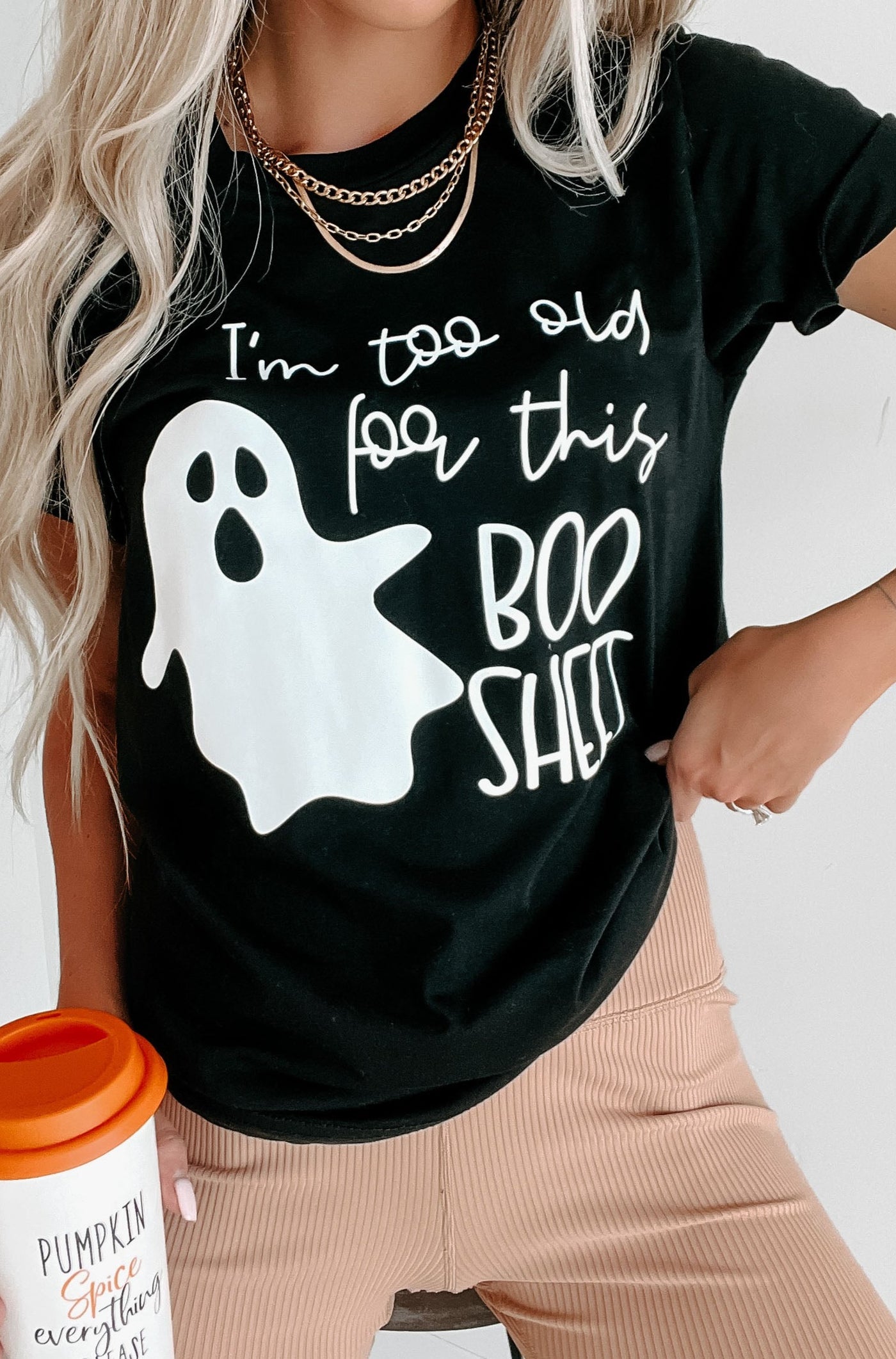"Too Old For This Boo Sheet" Graphic - Multiple Shirt Options (Black) - Print On Demand - NanaMacs
