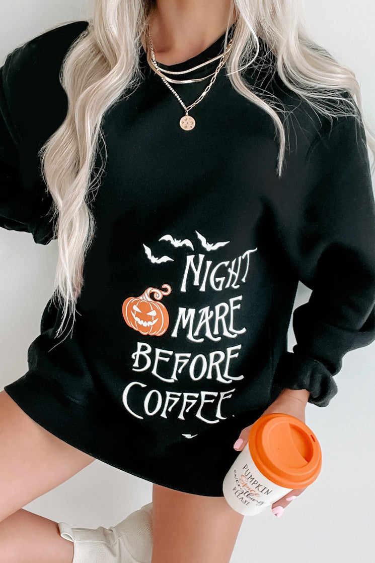 "Nightmare Before Coffee" Graphic Multiple Shirt Options (Black) - Print On Demand - NanaMacs