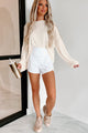 Flexin' Hard Elastic Waist Athletic Shorts (White) - NanaMacs