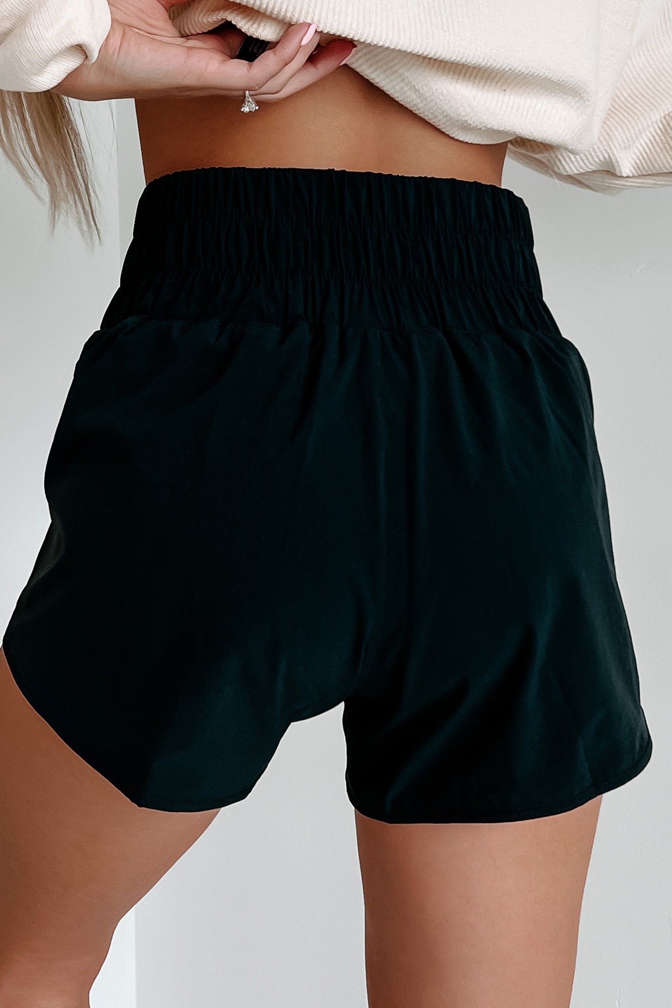 Flexin' Hard Elastic Waist Athletic Shorts (Black) - NanaMacs