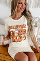 "Pumpkin Spice Life" Graphic T-Shirt Dress (Cream) - Print On Demand - NanaMacs