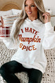 "I Hate Pumpkin Spice" Graphic Hoodie (White) - Print On Demand - NanaMacs