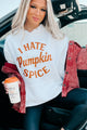 "I Hate Pumpkin Spice" Graphic Hoodie (White) - Print On Demand - NanaMacs