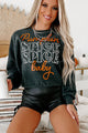 "Pumpkin Spice, Spice Baby" Corded Graphic Sweatshirt (Charcoal) - Print On Demand - NanaMacs