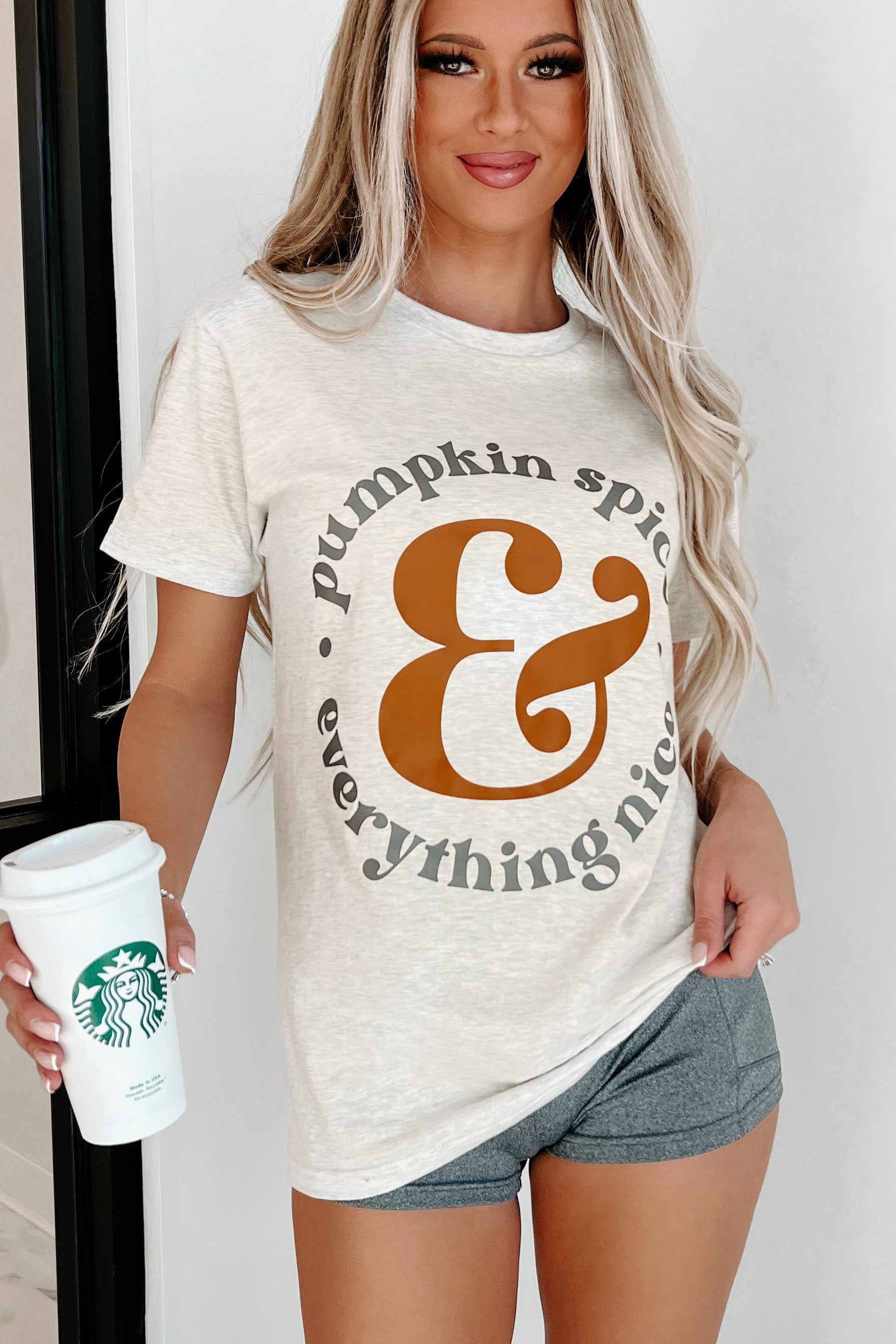 "And Everything Nice" Graphic T-Shirt (Heather Oatmeal) - Print On Demand - NanaMacs
