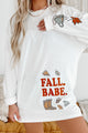 She's A Fall Babe Graphic Long Sleeve (White) - Print On Demand - NanaMacs