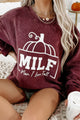 "Man I Love Fall" Corded Graphic Crewneck (Maroon) - Print On Demand - NanaMacs