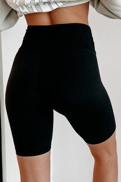 Hitting My Goals Buttery Soft Biker Shorts (Black) - NanaMacs