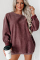 NanaMacs Corded Crewneck Sweatshirt (Maroon) - NanaMacs