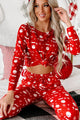 Santa Says Fleece Lined Pajama Set (Red) - NanaMacs
