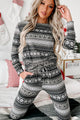 Holiday Steal- Ready For Presents Fleece Lined Pajama Set (Grey) - NanaMacs