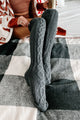 Toasty Toes Knee-High Cable Knit Socks (Gray) - NanaMacs