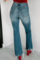 Kodi Special A Mid-Rise Distressed Hem Bootcut Jeans (Medium Denim) - NanaMacs