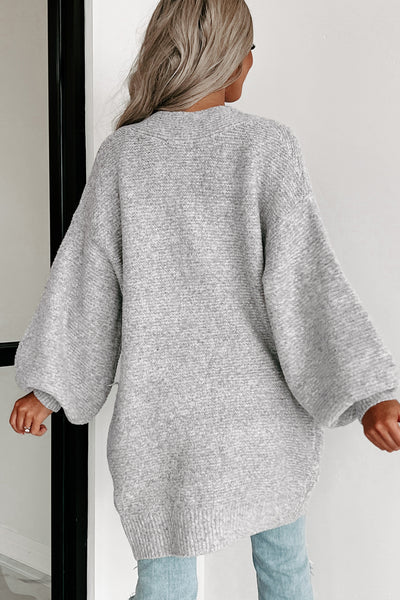 Anticipating This Moment Open Front Cardigan (Grey/Mocha) - NanaMacs