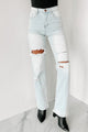 Only Good Days High Rise Distressed Wide Leg Jeans (Light) - NanaMacs