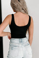 Doorbuster Georgette NanaMacs Original Sleeveless Scoop Back Bodysuit (Black) - NanaMacs