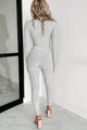 Don't Worry About Me Ribbed Jumpsuit (Grey) - NanaMacs
