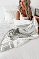 Snug As A Bug "H" Print Throw Blanket (Gray) - NanaMacs