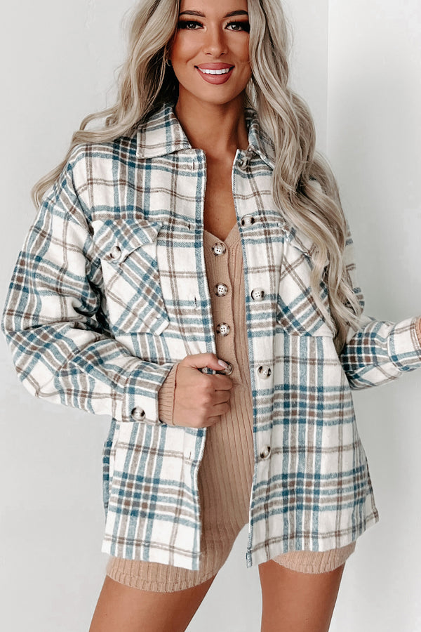 Counting On It Plaid Shacket (Blue) - NanaMacs