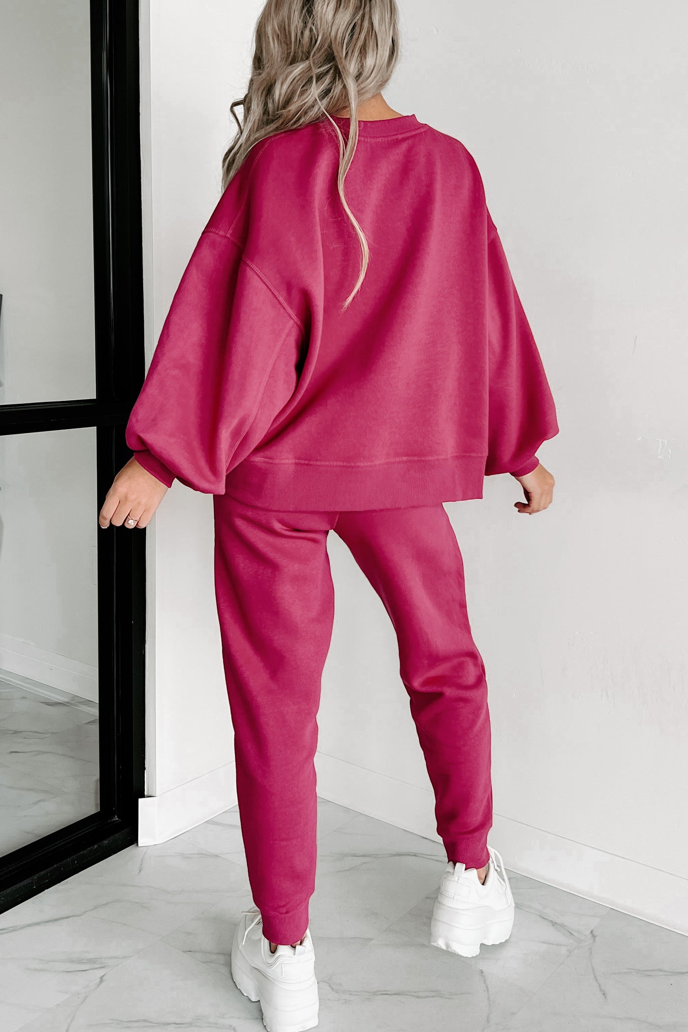 Just Admit It Sweatshirt & Jogger Two-Piece Set (Magenta) - NanaMacs