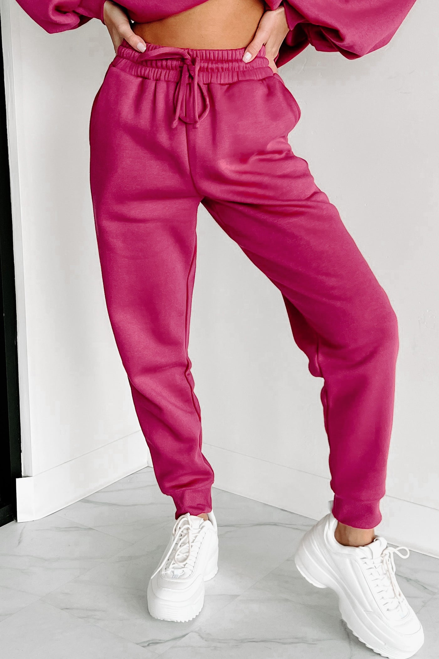 Just Admit It Sweatshirt & Jogger Two-Piece Set (Magenta) - NanaMacs