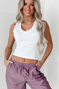 Basic Perfection V-Neck Tank Top (White) - NanaMacs