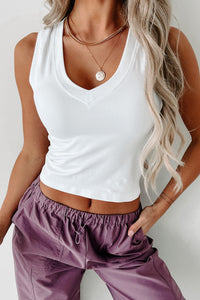 Basic Perfection V-Neck Tank Top (White) - NanaMacs