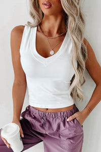 Basic Perfection V-Neck Tank Top (White) - NanaMacs