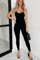 Can't Stop Me Now Ribbed Catsuit (Black) - NanaMacs