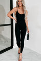 Can't Stop Me Now Ribbed Catsuit (Black) - NanaMacs