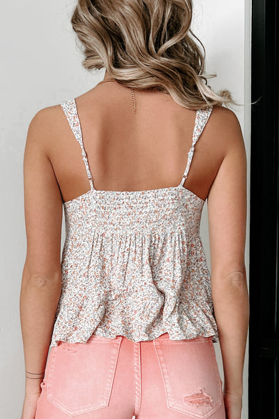 Unwritten Rules Floral Babydoll Tank (Ivory/Multi) - NanaMacs