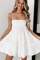Sweet Thang Cotton Babydoll Dress (Off White) - NanaMacs