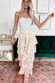 Keeping Close Floral Tiered Maxi Skirt (Natural) - NanaMacs