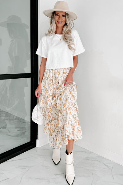 Anisa Short Sleeve Crop Tee (Off White) - NanaMacs