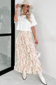 Keeping Close Floral Tiered Maxi Skirt (Natural) - NanaMacs