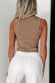 Good Day For Chillin' High Neck Tank Top (Taupe) - NanaMacs