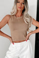 Good Day For Chillin' High Neck Tank Top (Taupe) - NanaMacs