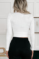 Knowing It Ribbed Long Sleeve Crop Top (White) - NanaMacs