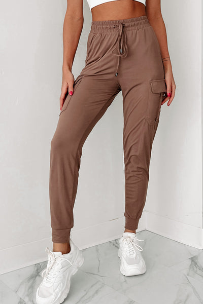 Just Kickin' It Buttery Soft Cargo Joggers (Mocha) - NanaMacs