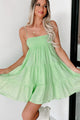 Sweet Thang Cotton Babydoll Dress (Lime) - NanaMacs