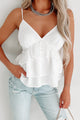 Flirty Impulse Tiered Babydoll Tank (Off White) - NanaMacs